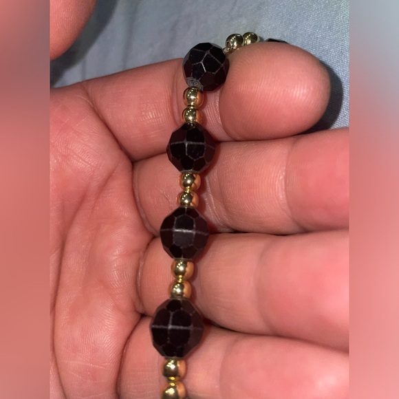 Vintage Park Lane Bracelet in Black Lucite Bead 7.5" - Picture 2 of 9